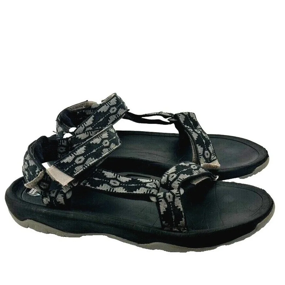 Teva Hurricane Sandals Kids 5 XLT 2 Sport Black Geometric Hook And Loop Outdoor